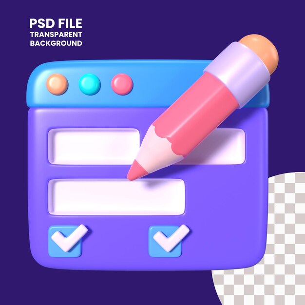 PSD Ícone de ilustração 3d eform