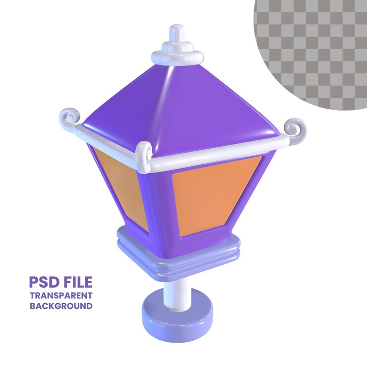 PSD ícone de ilustração de lâmpada de jardim 3d