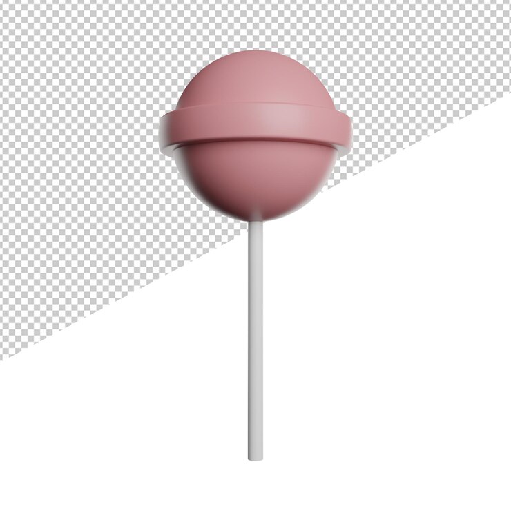 PSD ícone de ilustração de renderização 3d vista frontal de doce doce com fundo transparente