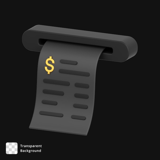 Ícone de impressora de recibo 3D