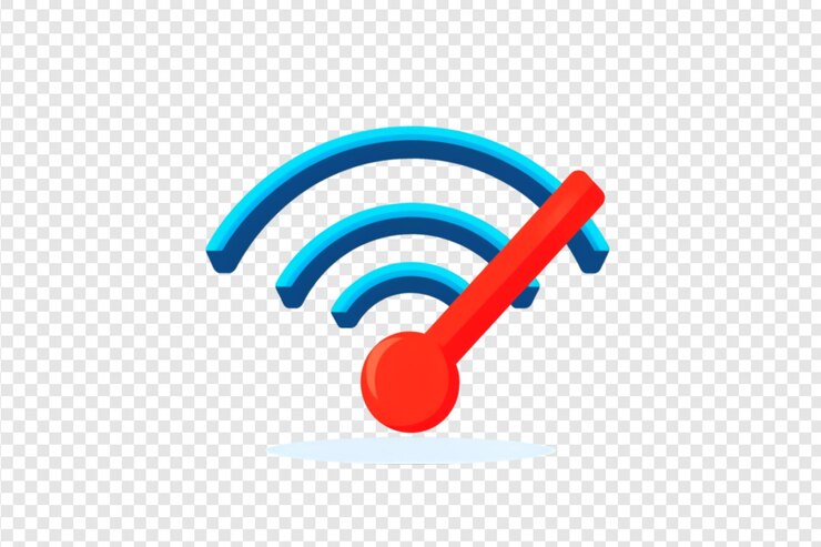 PSD ícone de intensidade do sinal wifi com velocímetro isolado em um fundo transparente