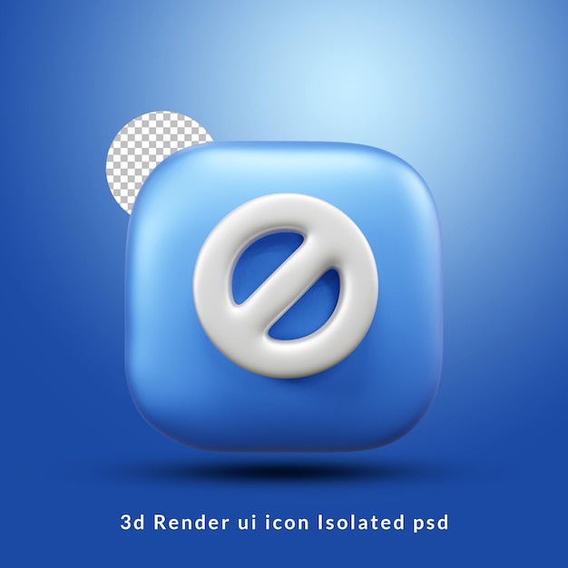 PSD Ícone de interface do usuário de aviso 3d isolado
