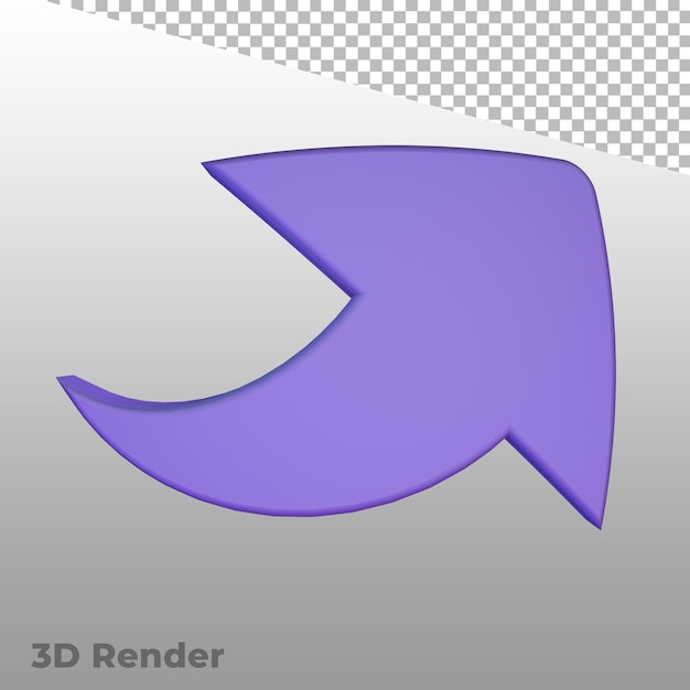 Ícone de interface do usuário do símbolo de seta de renderização 3d