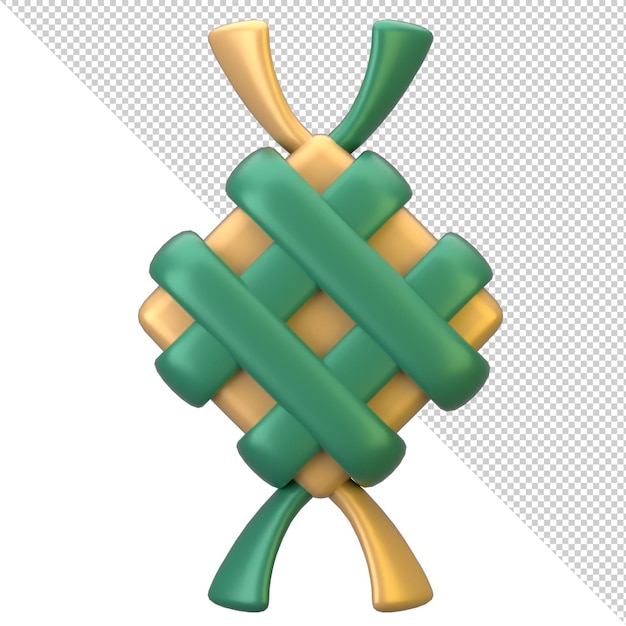 Ícone de ketupat de ramadan em 3d