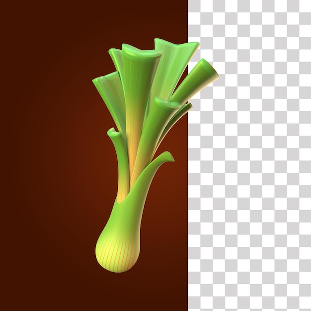 PSD Ícone de leek 3d 2