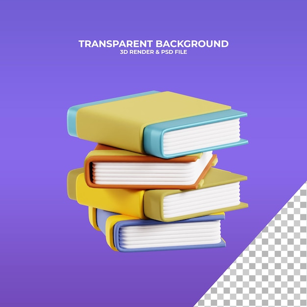 ícone de livro 3D com fundo roxo gradiente