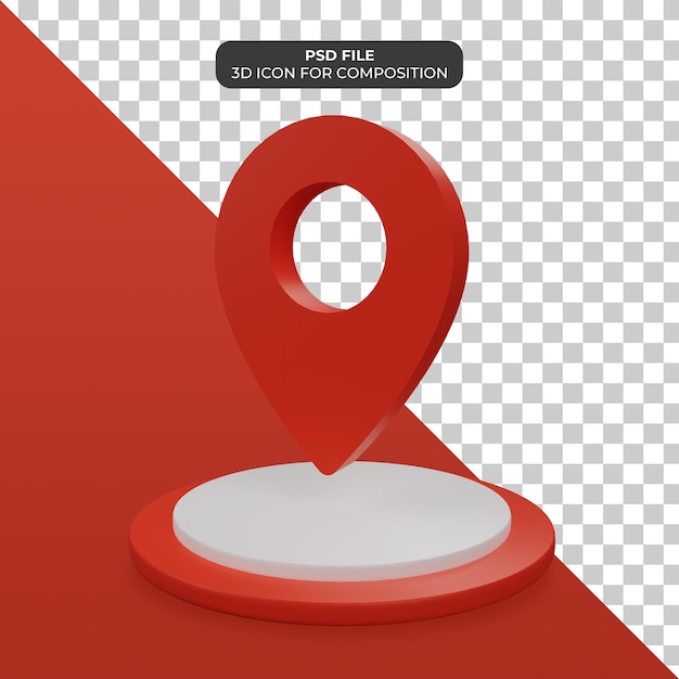 Ícone de localização 3D psd