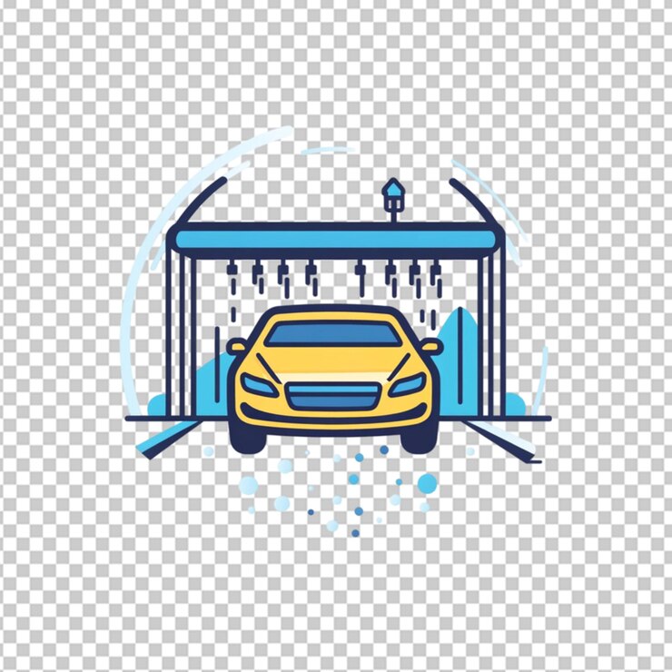 PSD ícone de localização de lavagem de carros estilo de ícone de glifo em fundo transparente