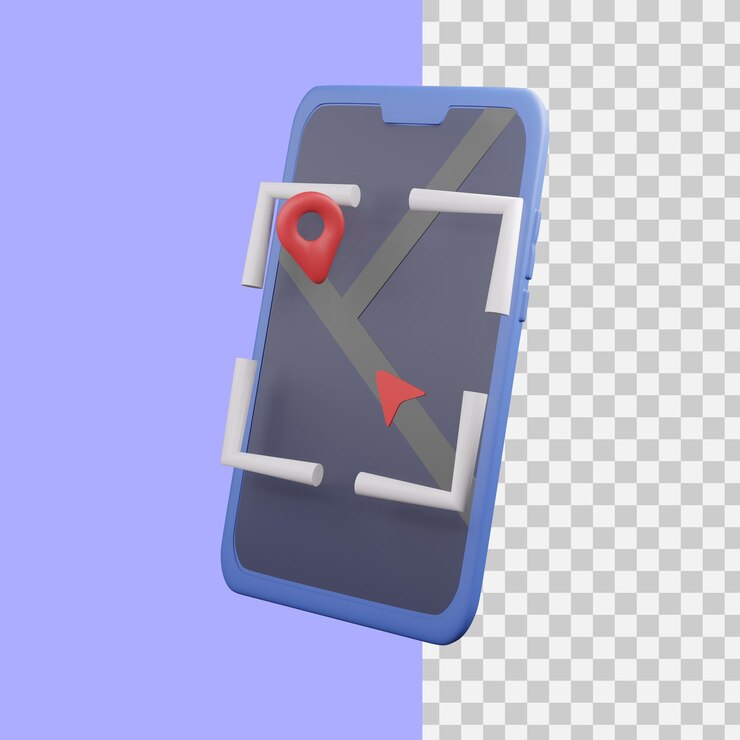 PSD ícone de localização de renderização 3d