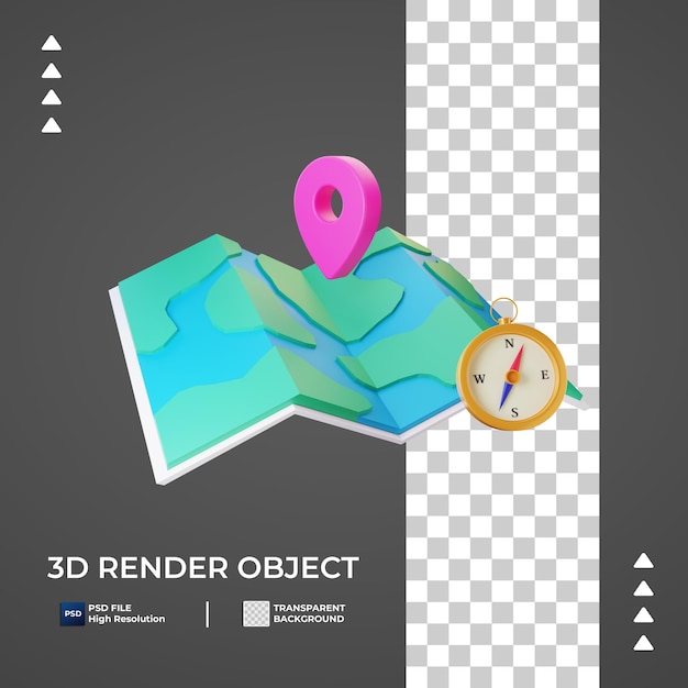 Ícone de localização do mapa 3d