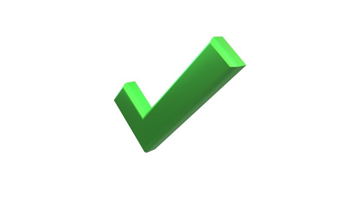 PSD ícone de marca de verificação verde 3d que representa aprovação e confirmação