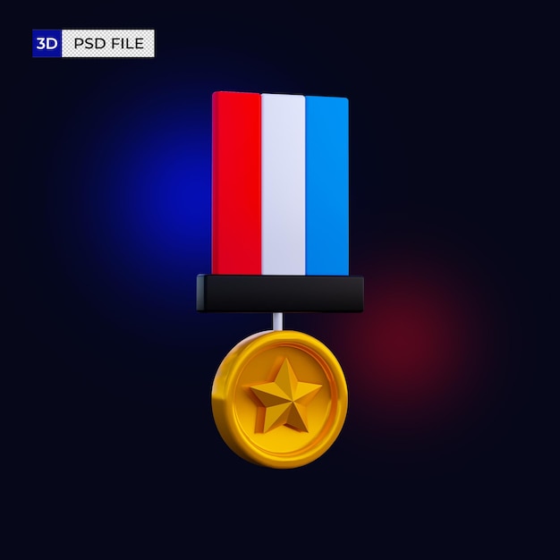 Ícone de medalha 3d isolado