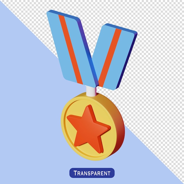 Ícone de medalha em estilo 3D