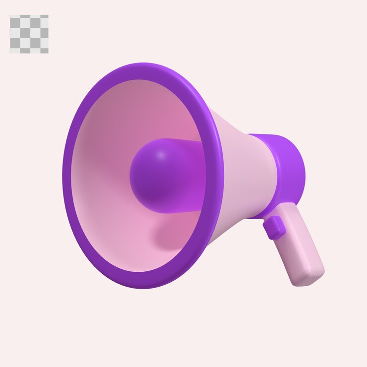ícone de megafone de chifre 3d