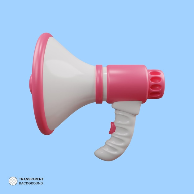 PSD Ícone de megafone isolado ilustração de renderização 3d