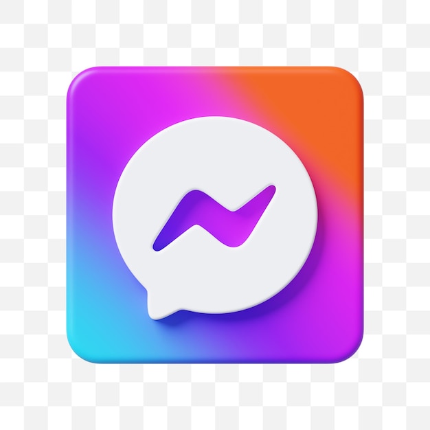 Ícone de Mensageiro de Mídia Social 3D