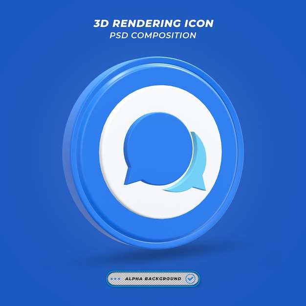 Ícone de mensagem em renderização 3d