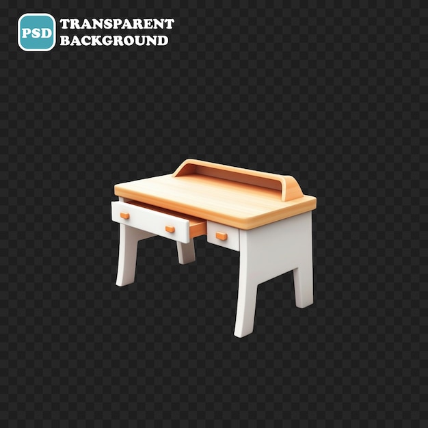 PSD Ícone de mesa isolado ilustração de renderização 3d