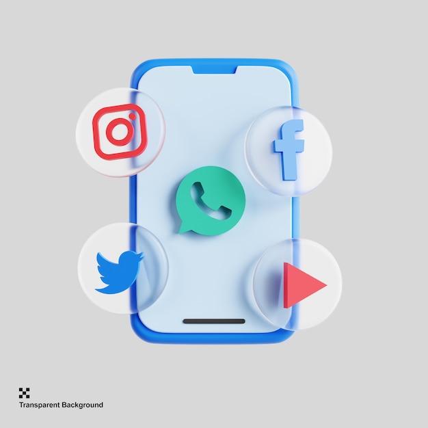 Ícone de mídia social 3D