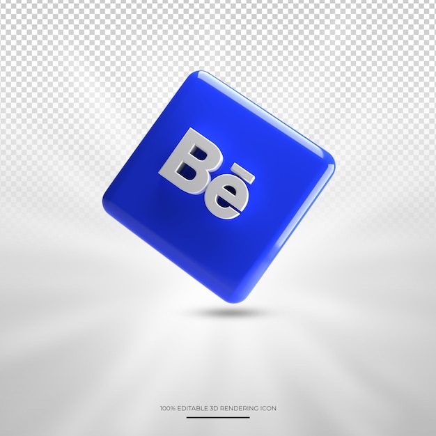Ícone de mídia social de renderização 3D do Behance