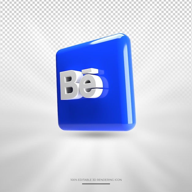 Ícone de mídia social de renderização 3D do Behance