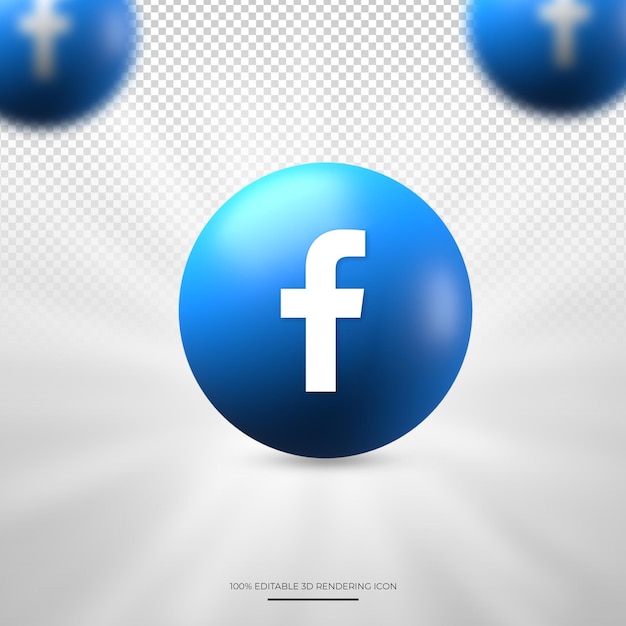 Ícone de mídia social de renderização 3D do Facebook