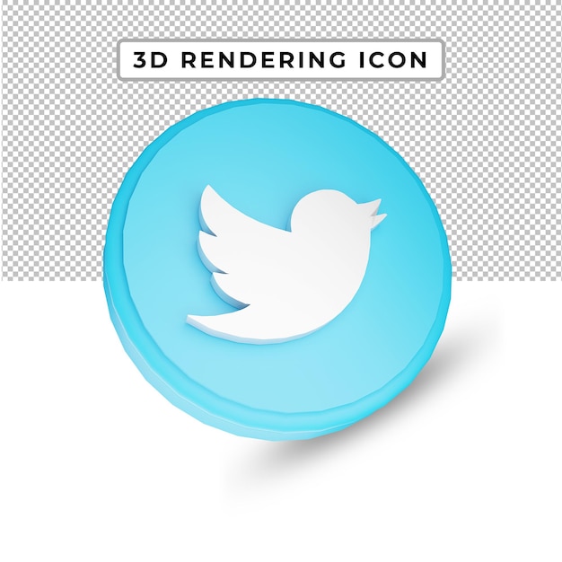 Ícone de mídia social de renderização 3d