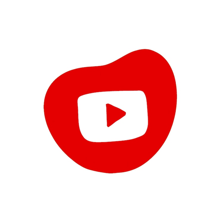 PSD ícone de mídia social desenhado à mão do youtube