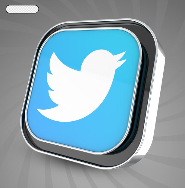 ícone de mídia social do estilo 3d do Twitter