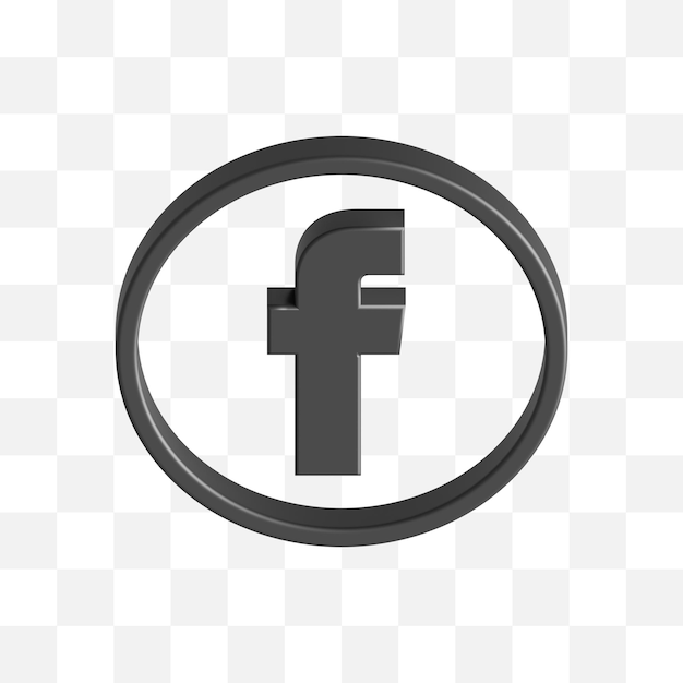 Ícone de mídia social do Facebook 3D