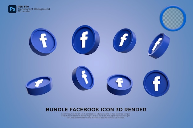 Ícone de mídia social do facebook renderização em 3d