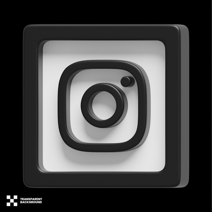 PSD ícone de mídia social do instagram 3d