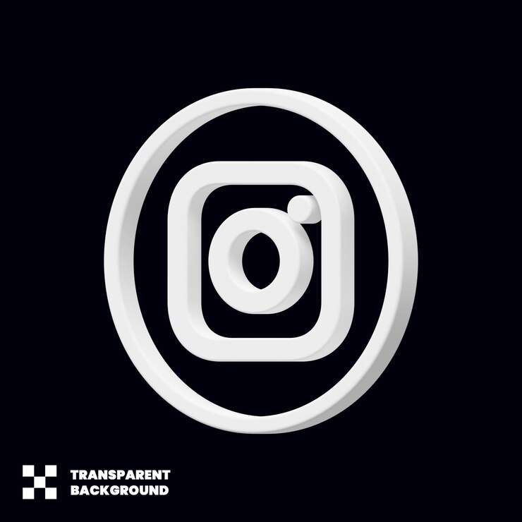 PSD ícone de mídia social do instagram 3d