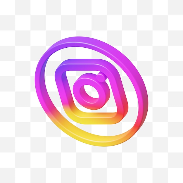 Ícone de mídia social do instagram 3d