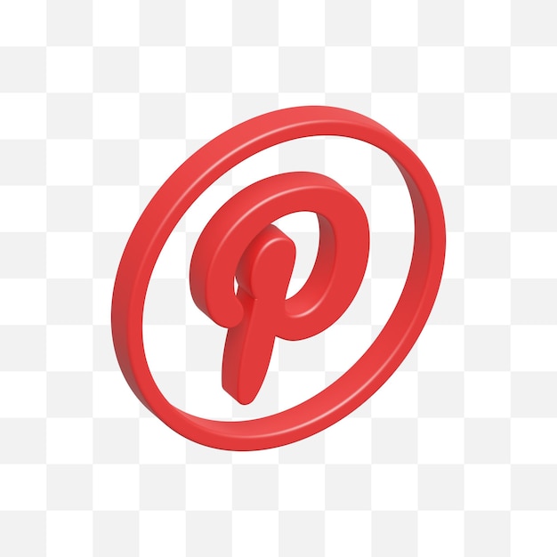 PSD Ícone de mídia social do pinterest 3d