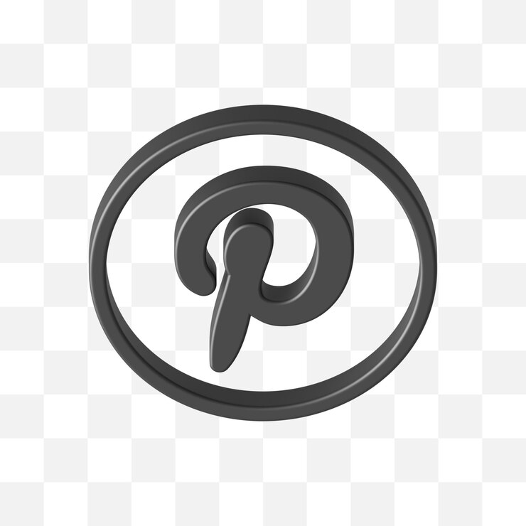 PSD ícone de mídia social do pinterest 3d