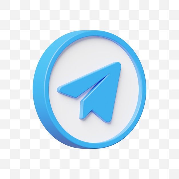 Ícone de mídia social do telegram 3d