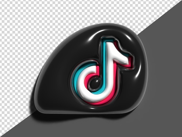 PSD Ícone de mídia social do tiktok renderizado em 3d