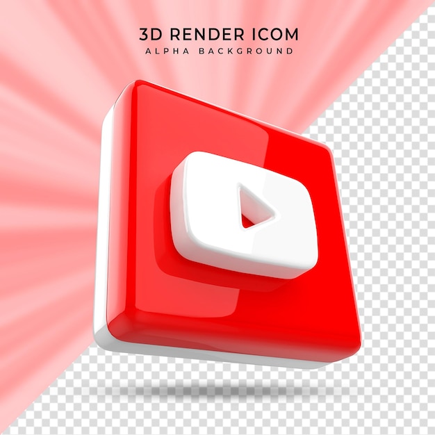 Ícone de mídia social do Youtube 3d
