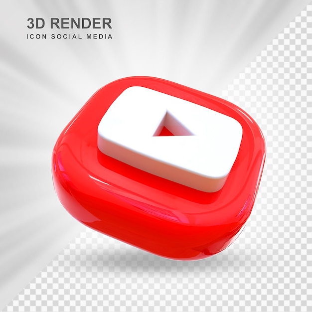 Ícone de mídia social do Youtube 3d
