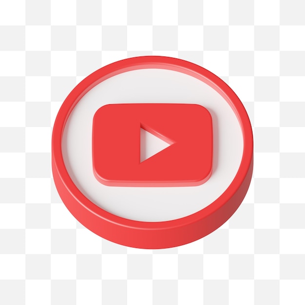 Ícone de mídia social do Youtube 3d