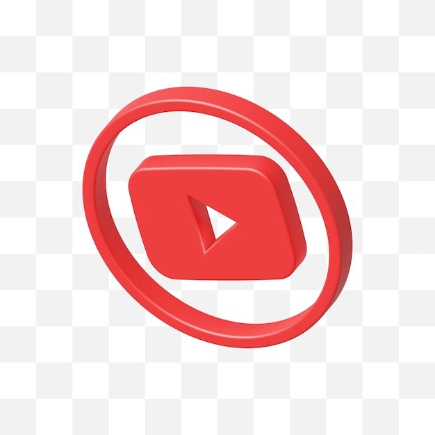 PSD Ícone de mídia social do youtube 3d