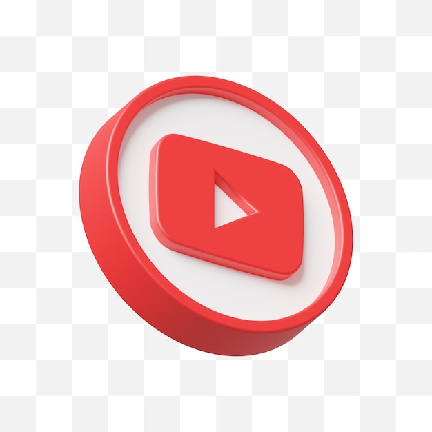 Ícone de mídia social do YouTube 3D