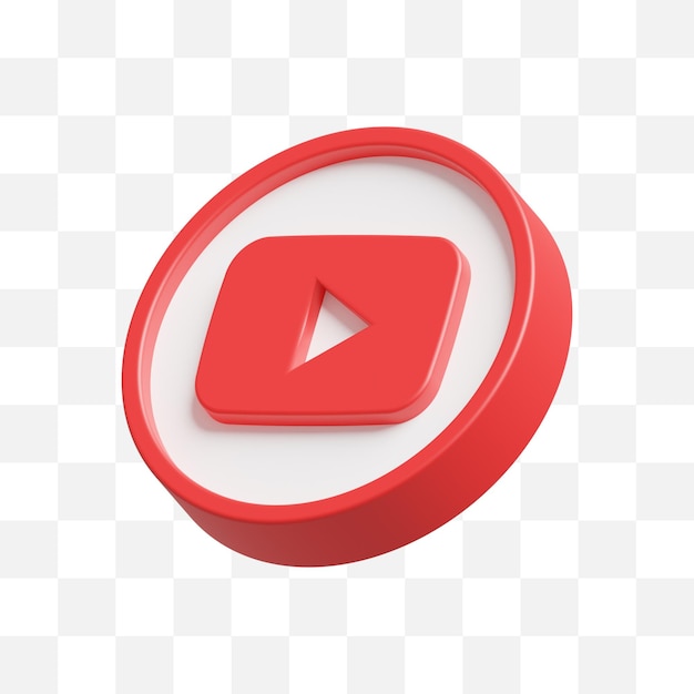 Ícone de mídia social do YouTube 3D