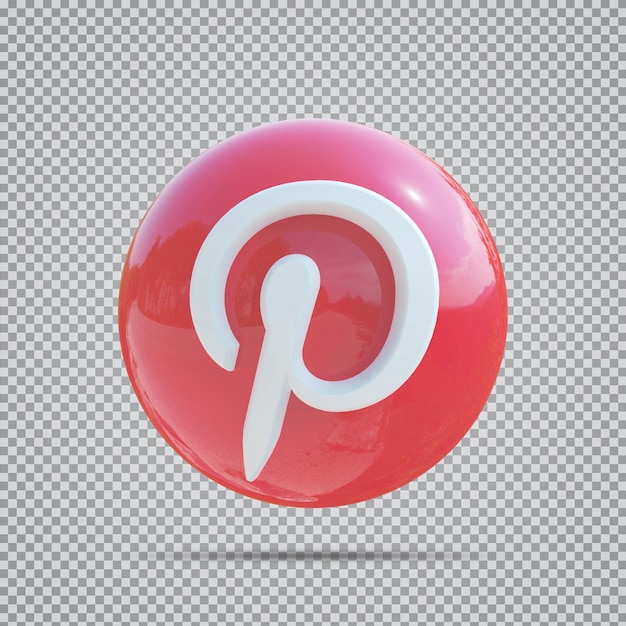 Ícone de mídia social pinterest 3d