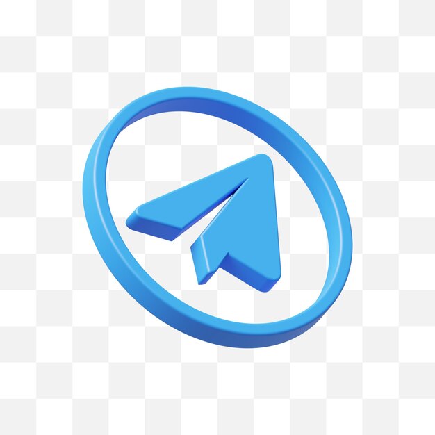 Ícone de mídia social Telegram 3D