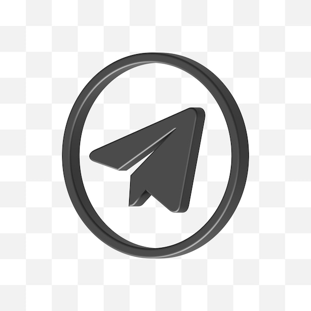 Ícone de mídia social Telegram 3D