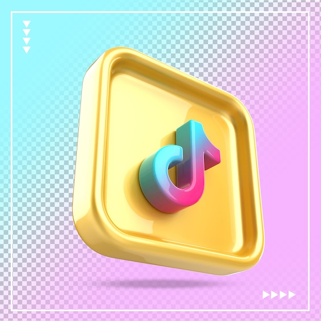 Ícone de mídia social tiktok 3d