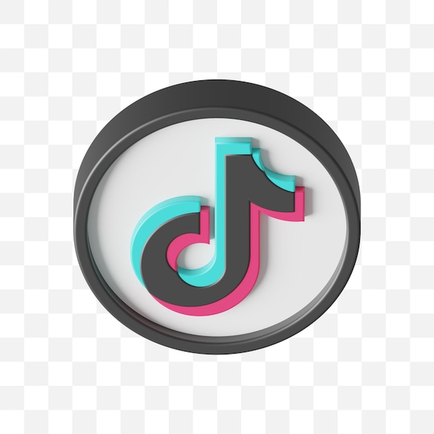 Ícone de mídia social tiktok 3d