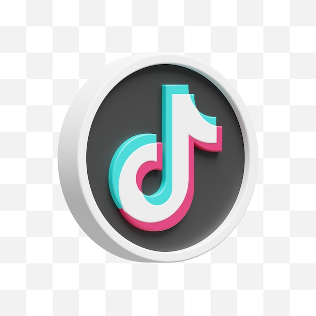 Ícone de mídia social Tiktok 3d